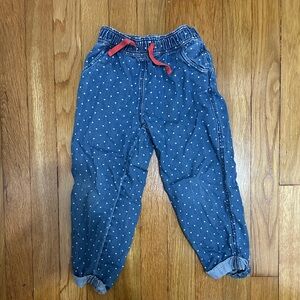Mini Boden Denim Blue Polka Dot Pants